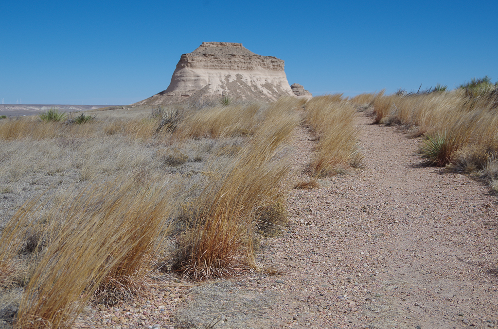 West Pawnee Butte towers 300 feet above the surrounding plains that have eroded around it throughout the eons