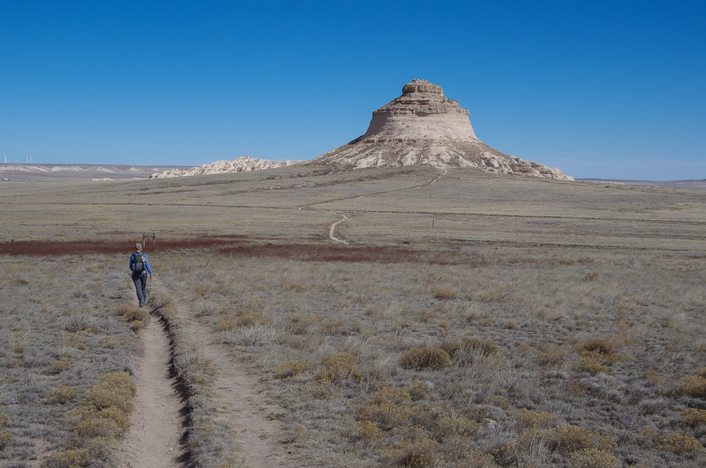 Hiking toward East Pawnee Butte