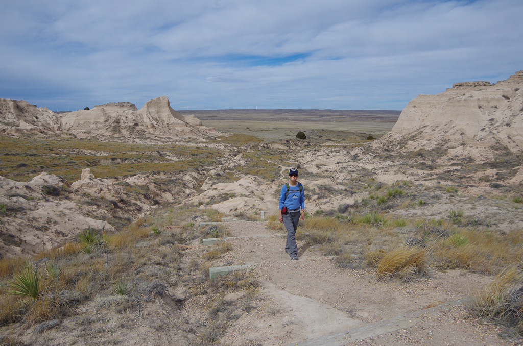 Kelly enjoying the start of the hike to the buttes