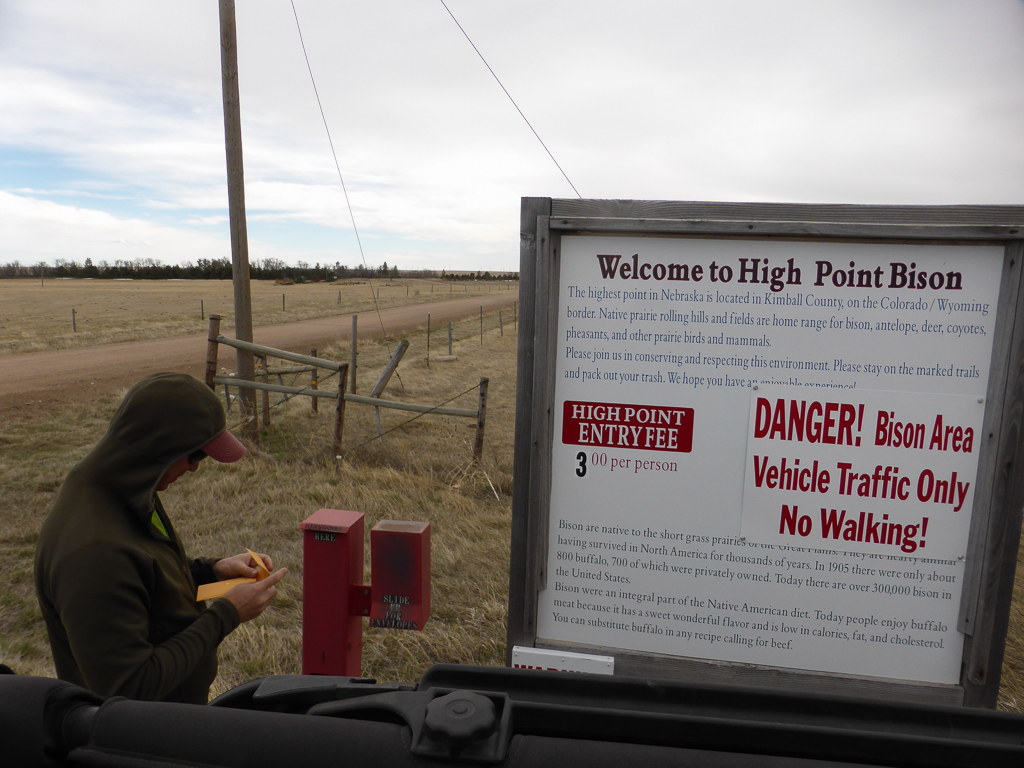 Paying our dues at High Point Bison-home of... bison and the highest point in Nebraska!