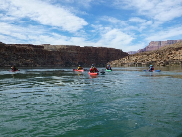 The Colorado River was green colored throughout our trip thanks to filtering from the Glen Canyon Dam