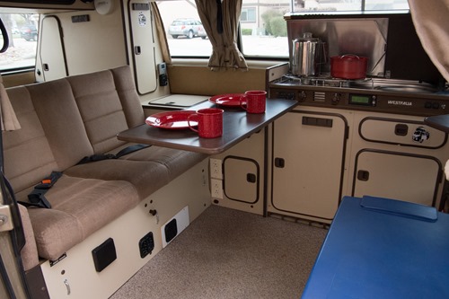 Clean, fully functional camper interior